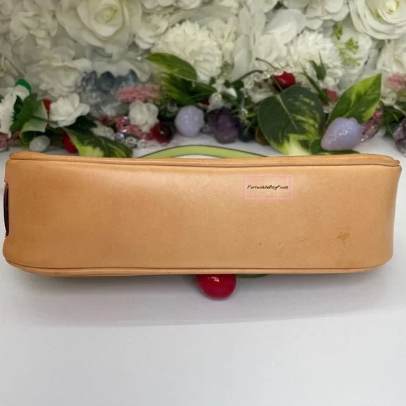 Green Y2K Vintage Coach 6094 Demi Pochette Pouch Mini Bag Strawberry Charm SET - Picture 9 of 14